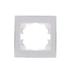                  Рамка RAIN 1-ая горизонтальная белая с боковой вставкой хром
               