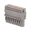Штекер, зажим push-in, 9 точек подключения, 2.5 кв.мм, серый
