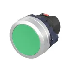                  Головка кнопки плоская без фиксации, зеленая, алюминий
               