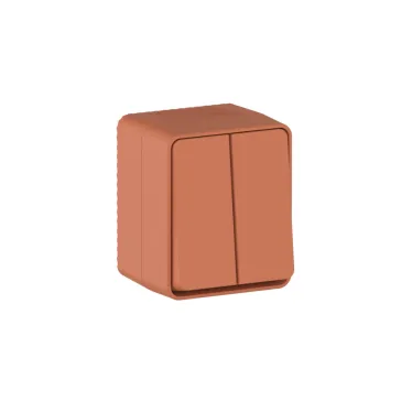 AtlasDesign PROFI IP54 О/У 2-клавишный ВЫКЛЮЧАТЕЛЬ 10 АХ, ТЕРРАКОТОВЫЙ