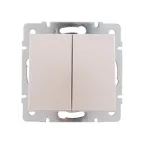 Выключатель RAIN двойной жемчужно-белый перламутр механизм