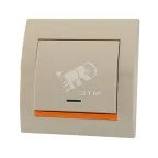                  DERIY Выключатель с подсветкой ПБТ крем
               