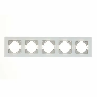 Рамка 5-местная Ugra стекло, белый