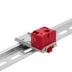                  Блок распределительный с верт. адаптером на рейки шириной 15/35мм, зажим push-in, 1 ввод 6 кв.мм, 4 точки подключения 2,5 кв.мм, красный
               