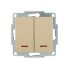 VESNA Выключатель двойной с подсветкой золото