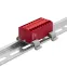 Блок распределительный с гориз. адаптером на рейку шириной 35мм, зажим push-in, 18 точек подключения 2,5 кв.мм, красный