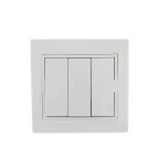                  MIRA Выключатель трехклавишный белый с белой вставкой
               