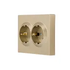 VESNA Розетка двойная с/з ПБТ золото