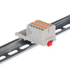                  Блок распределительный с верт. адаптером на рейки шириной 15/35мм, зажим push-in, 12 точек подключения 2,5 кв.мм, серый
               