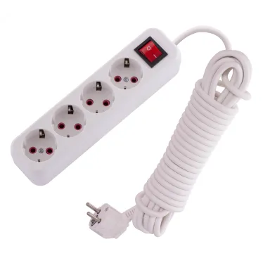 Удлинитель с заземлением 4 входа 7 метров с выключателем
