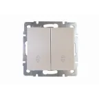                  Выключатель RAIN проходной 2-ой жемчужно-белый перламутр механизм
               