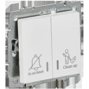 BRITE Выключатель 2-клавишный с индикацией для отелей 10А ВС10-2-9-БрАБ арктический белый IEK