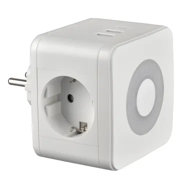 Разветвитель сетевой с выключателем, с/з,2 гнезда.2USB+1TYPE C 16А, 3500Вт Белый. S-GES2-16SBUC WHITE