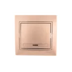                  Мира Выключатель с подсветкой светло-коричневый металлик
               