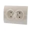 DERIY Розетка двойная без заземления ПБТ белый