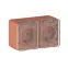 AtlasDesign PROFI IP54 О/У РОЗЕТКА двойная с з/к со шторками 16А, ТЕРРАКОТОВЫЙ