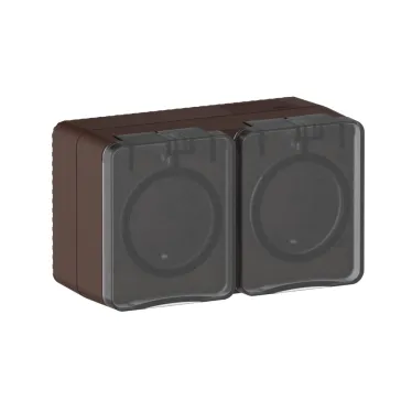 AtlasDesign PROFI IP54 О/У РОЗЕТКА с заземлением со шторками 16А 250В, КОРИЧНЕВЫЙ
