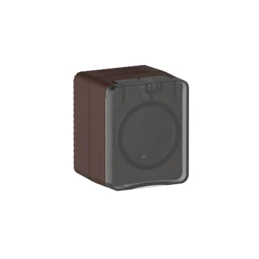 AtlasDesign PROFI IP54 О/У РОЗЕТКА двойная с з/к со шторками 16А, КОРИЧНЕВЫЙ