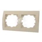                  DERIY Рамка х2 горизонтальная крем
               