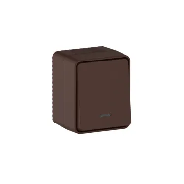 AtlasDesign PROFI IP54 О/У 1-клавишный ВЫКЛЮЧАТЕЛЬ с подсветкой 10 АХ, КОРИЧНЕВЫЙ