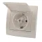 DERIY Розетка с/з с крышкой ПБТ белый