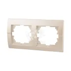                  DERIY Рамка 2-ая горизонтальная жемчужно-белая металлик
               