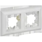                  BRITE Рамка 2-местная РУ-2-БрАБ арктический белый/белый IEK
               