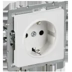 BRITE Розетка 1-местная с заземлением без защитных шторок 16А безвинтовое крепление РС21-1-0-БрАБ арктический белый IEK