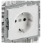BRITE Розетка 1-местная с заземлением с защитными шторками 16А безвинтовое крепление РС24-1-0-БрАБ арктический белый IEK