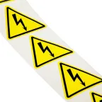                  Знак "Опасность поражения электричеким током", винил. Размер 50мм, треугольник. Упаковка - 500шт.
               