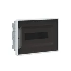                  Щиток 12 мод встраиваемый для полых стен FRAME, белый, с тонированной дверцей, с 2 шинами PEN на 6 и 8 отв.
               