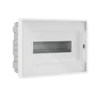                  Щиток 12 мод встраиваемый для полых стен FRAME, белый, с прозрачной дверцей, с 2 шинами PEN на 6 и 8 отв.
               