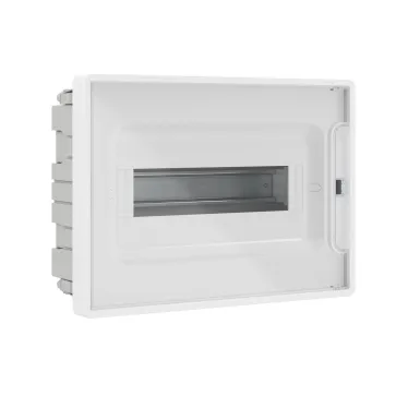 Щиток 12 мод встраиваемый для полых стен FRAME, белый, с прозрачной дверцей, с 2 шинами PEN на 6 и 8 отв.