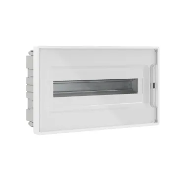 Щиток 18 мод встраиваемый для полых стен FRAME, белый, с прозрачной дверцей, с 2 шинами PEN на 8 и 10 отв.