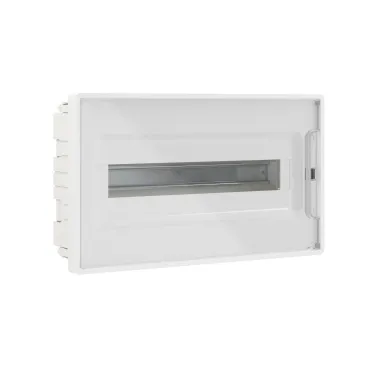 Щиток 18 мод встраиваемый FRAME, белый, с прозрачной дверцей, с 2 шинами PEN на 8 и 10 отв.