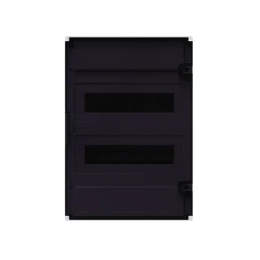 Щит распределительный навесной с пласт. черной прозрачной дверцей на 24 модуля, OptiBox Pro 24-NKR-IP40