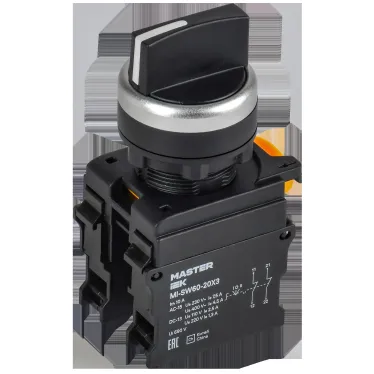 Переключатель на 3 положения 2NC чёрный MASTER IEK