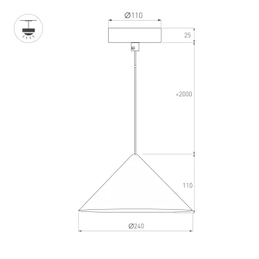 Светильник SP-MAKOTO-R240-10W Warm3000 (BK, 36 deg, 230V, TRIAC) (Arlight, IP20 Металл, 3 года)
