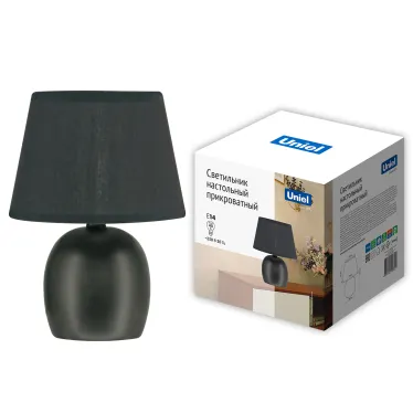 Светильник настольный декоративный под лампу Е14 40W Механический выключатель Черный ТМ UML-B304 E14 BLACK