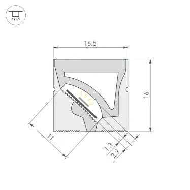 Профиль силиконовый WPH-FLEX-1616-TWIST-S11-10m WHITE (ARL, Силикон)