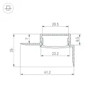 Профиль FANTOM-W20-H10-EDGE-2000 ANOD (Arlight, Алюминий)