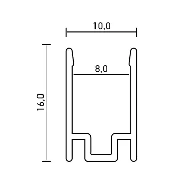 Профиль PAL 0816 для PFN-01 накладной 1м анодированный Jazzway