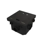 MultiDesk Лючок с розеткой 2К+З, 16А/250В, IP44 с монтажной коробкой для бетонных полов Чёрный матовый, тип MDK21