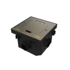 MultiDesk Лючок с розеткой 2К+З, 16А/250В, IP44 с монтажной коробкой для бетонных полов Античная латунь, тип MDK21
