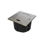 MultiDesk Лючок с розеткой 2К+З, 16А/250В, IP44 с монтажной коробкой для стены, фальшпола, стола Античная латунь, тип MDK21