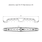 Держатель труб для прямого монтажа двусторонний на 8 мест чёрный d16 (25шт/150шт уп/кор)