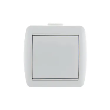 Выключатель одноклавишный, белый