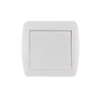 Выключатель одноклавишный, наружный, белый