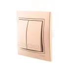 Мира Выключатель двойной светло-кричневый перламутр