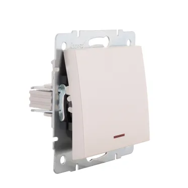 Выключатель RAIN с подсветкой жемчужно-белый перламутр механизм